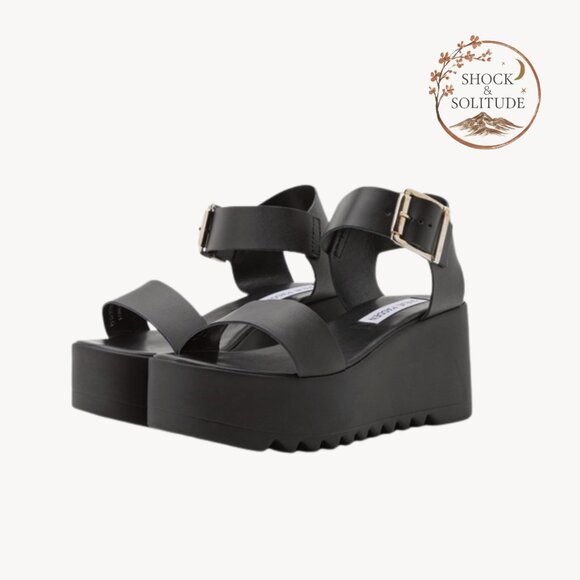 Steve Madden Shoes - NWOT Steve Madden Black Platform Sandals – Never Worn (size 9)